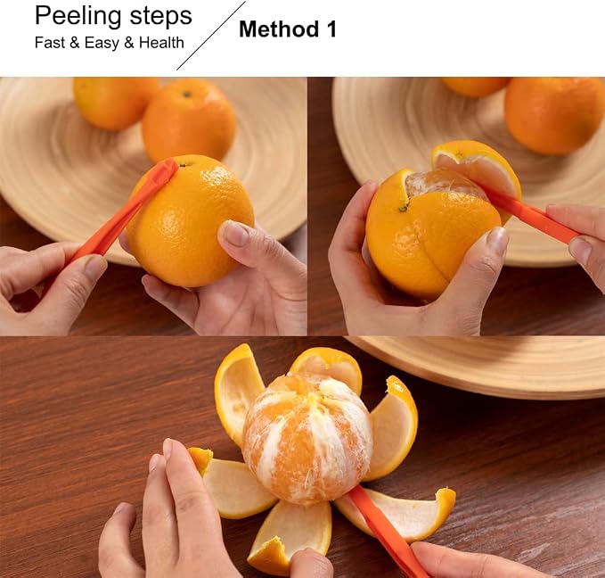 Soft Home Premium Plastic Orange Peeler Lemon Citrus Peel Cutter Vegetable - Image 4
