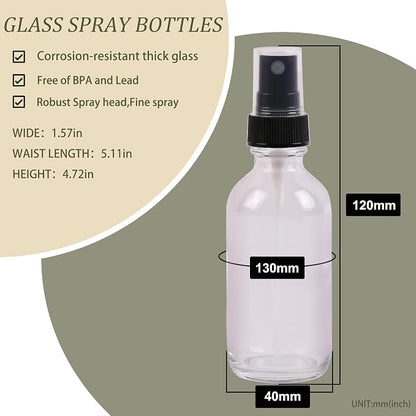 Clear Glass Small Spray Bottles 2 oz 48 Packs, Fine Mist Sprayer Pretty Finish - Image 2