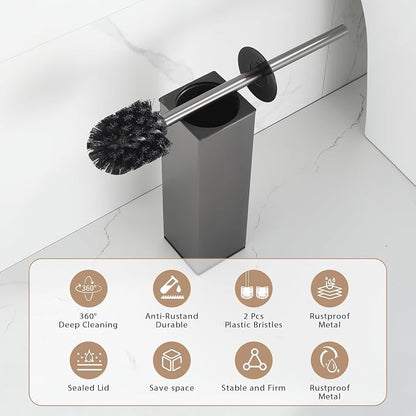 BGL Standing Toilet Brush and Holder GunGrey Aluminium Toilet Bowl Cleaner - Image 6