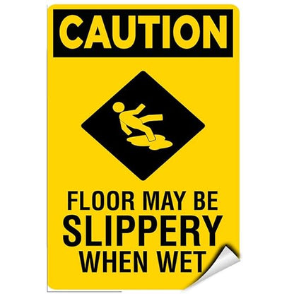 Caution Floor May Be Slippery When Wet Hazard Sign Label Decal Sticker 5 inches by Unknown
