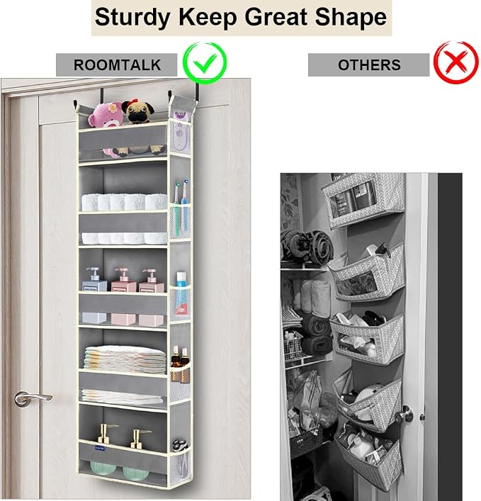 Over The Door Organizer 5-Shelves and 10 Side Pockets, Over The Door Storage - Image 3