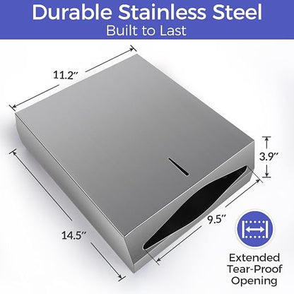 Paper Towel Dispenser Wall Mount, Brushed Stainless Steel Commercial Paper - Image 5