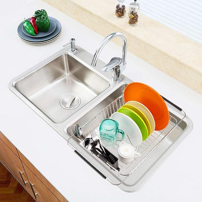 SANNO Expandable Dish Drying Rack Over The Sink Dish Drainer Dish Rack in Sink - Image 3