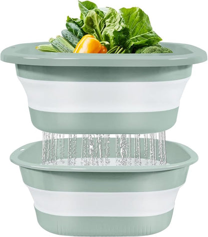 Collapsible Colander and Sink Basin Set - 2 in 1 Collapsible Colander Strainer by Unknown