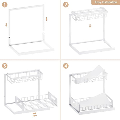 VUSIGN 2 Pack Under Sink Organizer and Storage, 2 Tier Under Cabinet Organizer - Image 6