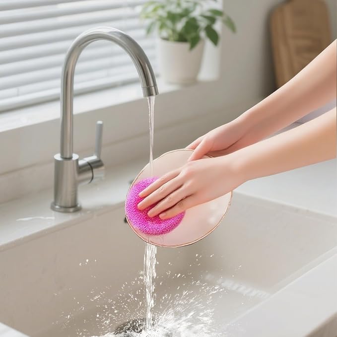 100 Pcs Plastic Dish Scrubbers, Reusable Non-Scratch Nylon Scouring Pads Bulk - Image 5