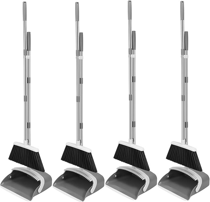 NACENA Broom and Dustpan Set, 52-in Long Adjustable Handle Broom Dustpan Combo by NACENA