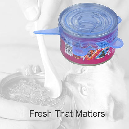 SLSON 6 Pack Pet Food Can Cover Stretchable 1 Fit 3 Universal Size Silicone Can - Image 3