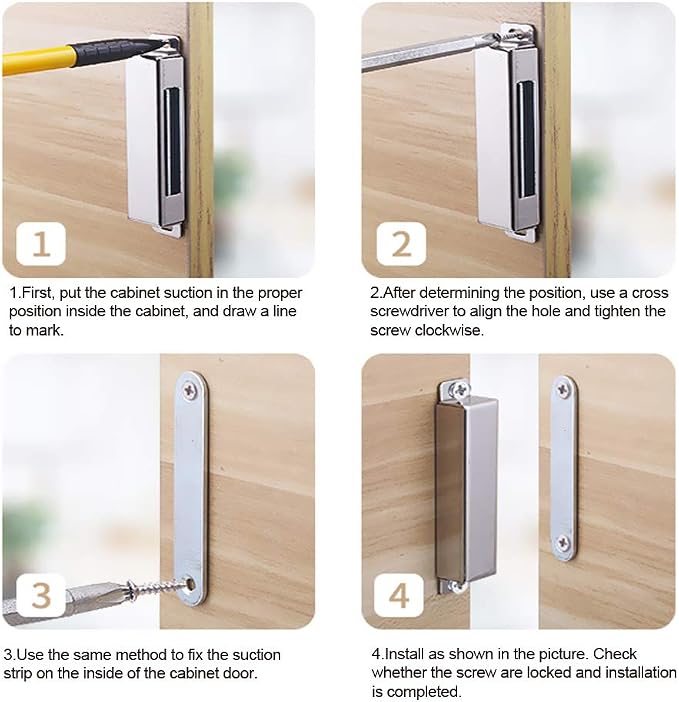 Mousike Cabinet Magnets 30lb Stainless Steel Magnetic Door Catch - Image 7