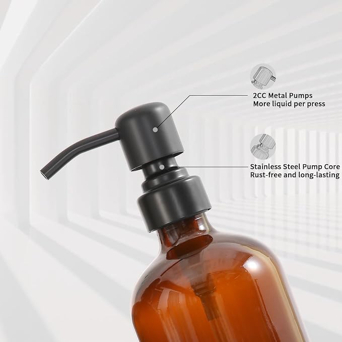 Amber Soap Dispenser Set, Soap Dispenser - Image 5