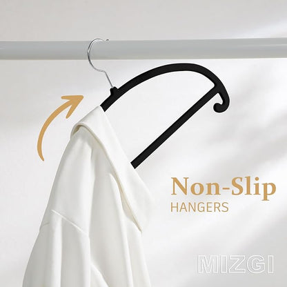 MIZGI 50 Pack Black Velvet Hangers - Image 4