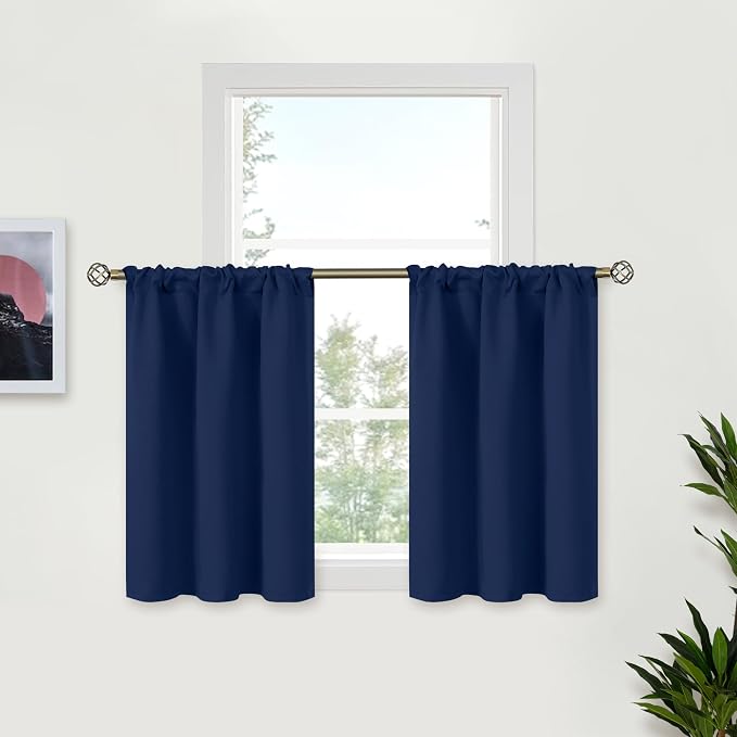 BGment Navy Blue Blackout Curtains 36 Inches Length by BGment