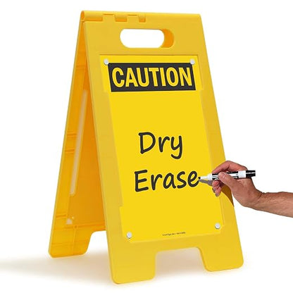 SmartSign - SF-0127-FB-25x12-DE Caution Blank Write-On Folding Floor Sign - Image 2