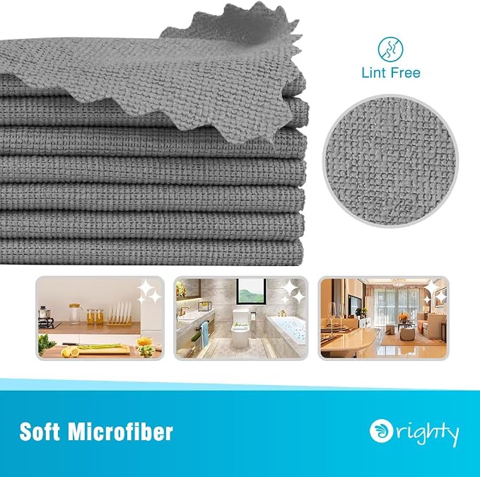 Orighty Grey Microfiber Cleaning Cloth, 150 Pack Highly Absorbent Cleaning - Image 2