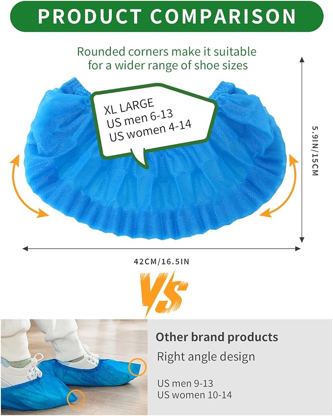 200Pcs Non-Woven Shoe Covers Disposable Non Slip - Image 5