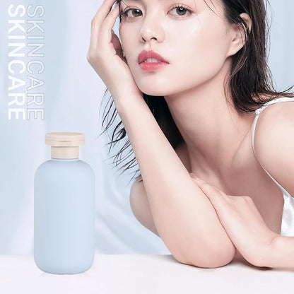 6.8 oz Plastic Travel Shampoo Bottles, Refillable Flip Cap Squeeze Bottles for Toiletries, Large Leakage-proof Travel Shampoo and Conditioner Container (Blue and Green)