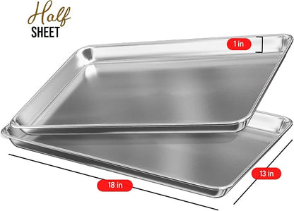 Eatex Aluminum Baking Sheet Set, 6 Pack Cookie Sheet Set, 18” x 13” Steel - Image 2