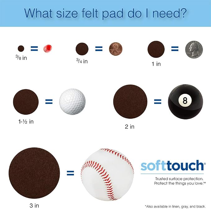 SoftTouch Heavy-Duty Felt Furniture Pads – 2" Round Self-Adhesive Floor - Image 6