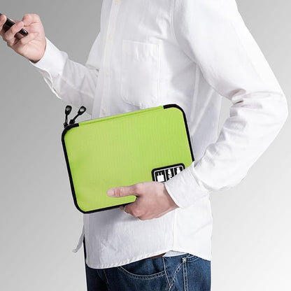 Electronics Organizer Travel Case,Electronic Accessories Storage Bag,Portable Waterproof Cable Organizer Bag,Travel Cord Organizer Bags for Small Charging Cord Storage,SD Card-Green