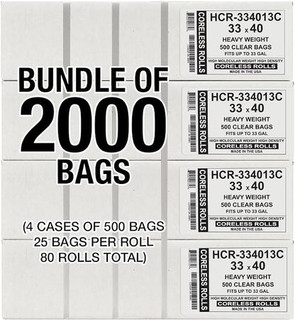 Aluf Plastics High Density Trash Bags, 33 Gallon, 13 Micron, - Image 2