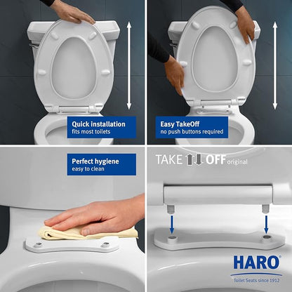HARO | ELONGATED Toilet Seat | Slow-Close-Seat | Heavy-Duty up to 550 lbs - Image 4