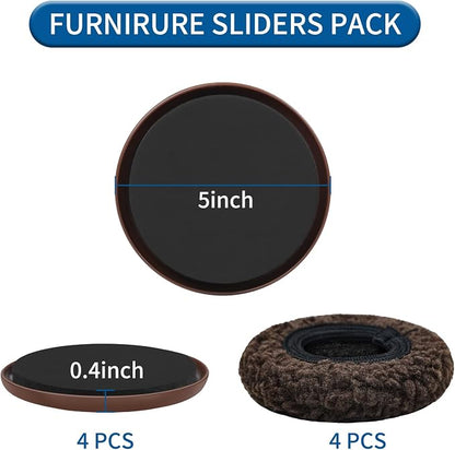 5" Furniture Sliders, 2-in-1 Furniture Movers Sliders - Image 2