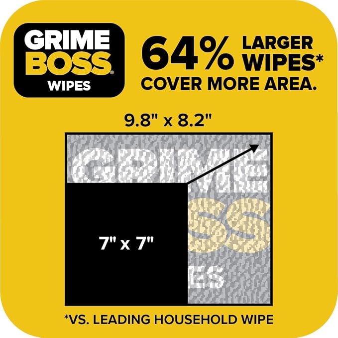 Grime Boss Heavy Duty Surface and Hand Wipes | Wet Wipes Remove Paint, Dirt | - Image 5