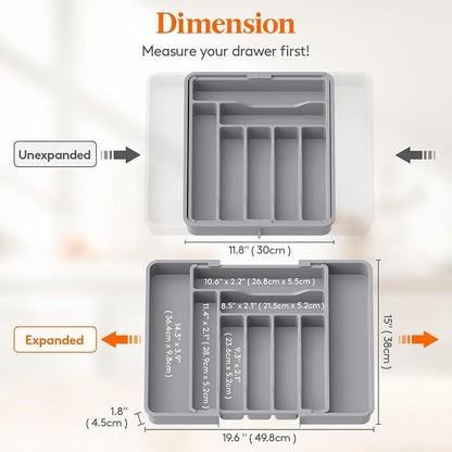 Lifewit Silverware Drawer Organizer, Expandable Utensil Organizer - Image 3