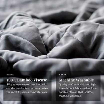 LUXOME Lightweight Blanket | 100% Rayon (Viscose) from Bamboo Fabric & Fill | King/Cal King - 98"x92" | Thermal-Regulating | Charcoal