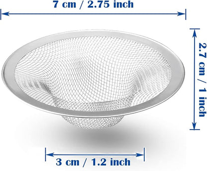 2 pcs Heavy Duty Stainless Steel Slop Basket Filter Trap, 2.75" Top / 1" Mesh - Image 2
