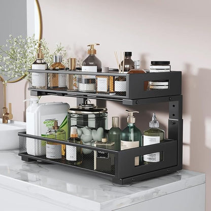 1 Pack 19IN Depth Under Sink Organizer, 2-Tier Pull Out Cabinet Organizer - Image 5