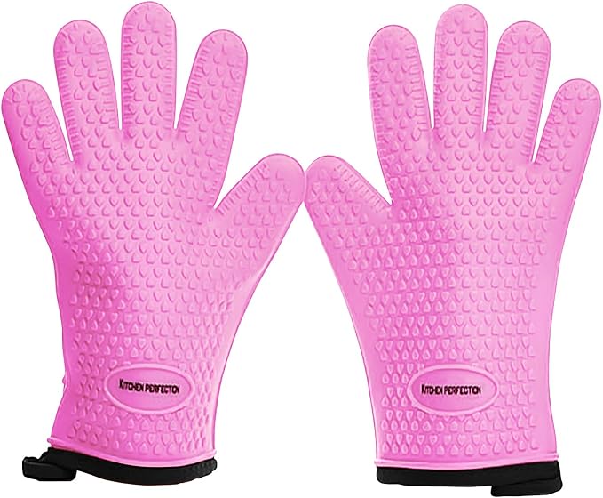 KITCHEN PERFECTION XL Silicone Smoker Oven Gloves-Extreme Heat Resistant BBQ by Kitchenperfection