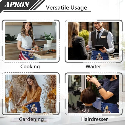 Server Apron with 3 Pockets, Waterproof Oil Waitress Waiter Half Apron - Image 5