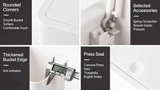 Compact Push-in Trash Can with Lid - Image 7