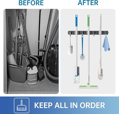 ZONGOOL 2 Pack Mop Broom Holder Wall Mount, Broom Organizer Storage Tool Racks - Image 5