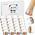 Meldel 24 PCS Silicone Chair Leg Floor Protectors Large (1.2"-1.4") Rubber Felt Furniture Pads Chair Legs Caps/Covers for Hardwood Floors, Tile from Scratches & Reduce Noise - Round, Clear