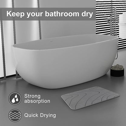 JUERLEN 2 Pack Diatomaceous Earth Shower Mat, Stone Bath Mat, Nonslip Super - Image 6