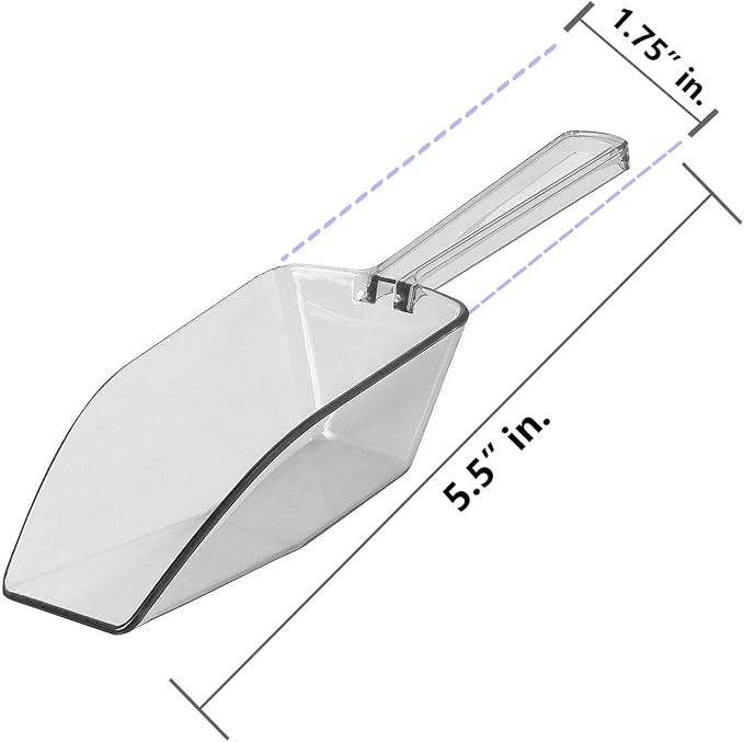 Clear Mini Plastic Acrylic Scoops 24 Pcs | 5.5” Kitchen Scoop | Wedding - Image 3
