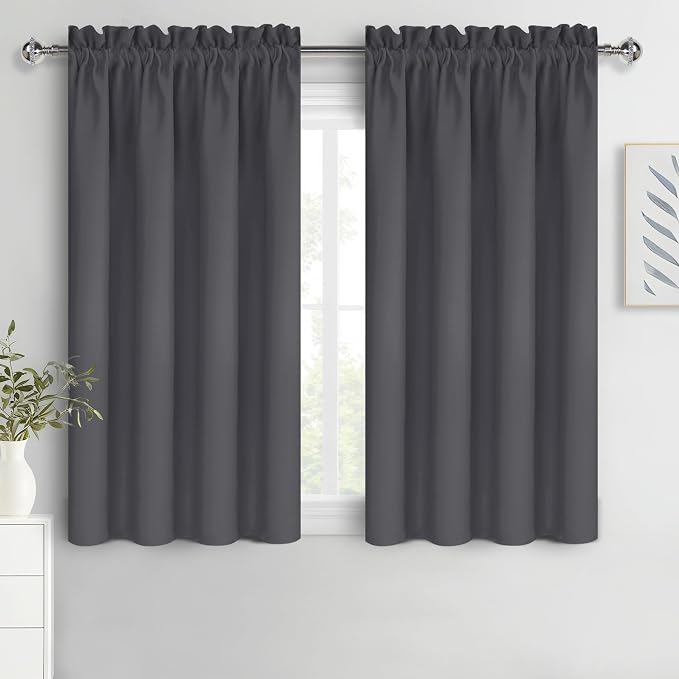 DWCN Bedroom Curtains Blackout Drapery Panels 54 Inch Length 2 Panels Set by DWCN