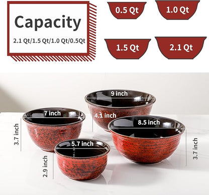HASENSE Mixing Bowls, 2.1/1.5/1.0/0.5 Qt, Nesting Bowls - Image 5