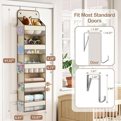 LAMU 5 Tier Over the Door Organizer Hanging, 5 Large Pockets and 10 Side - Image 2
