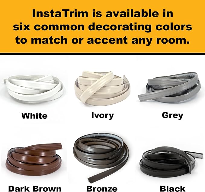 InstaTrim The Original Flexible Trim - 50ft White 1/2" Wide Caulk Tape - - Image 5