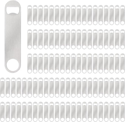 100 Pack Flat Beer Bottle Opener 7 inch Stainless Steel Flat Bottle Opener Beer by Yugada