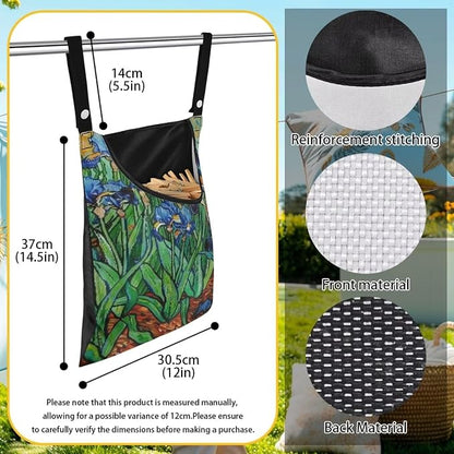 Floral Print Clothespin Organizer Bag Fashion Clothespin Storage Organizer - Image 6