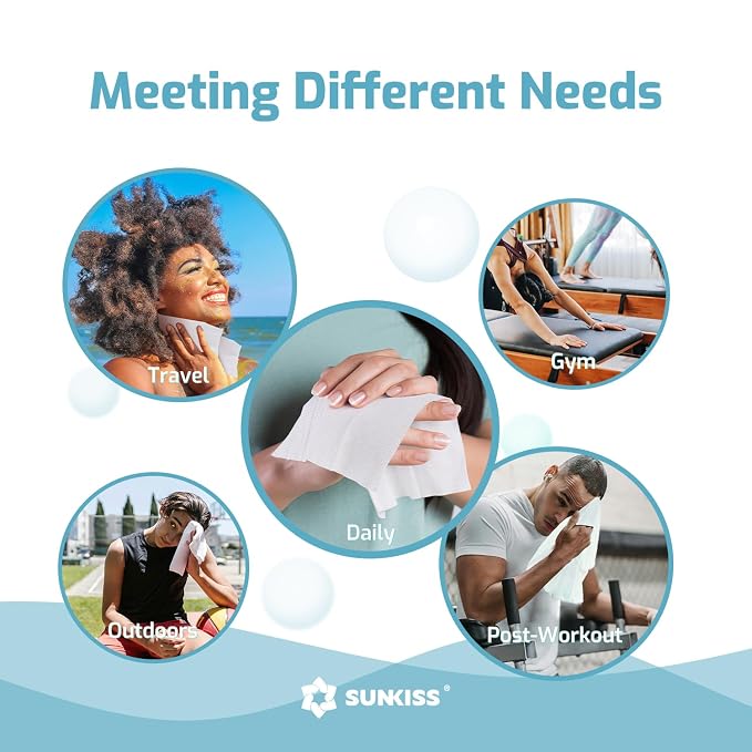 SUNKISS Trustplus Wet Wipes for Adult No Rinse, Extra Large 8”x12” Body - Image 7