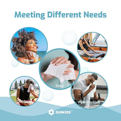 SUNKISS Trustplus Wet Wipes for Adult No Rinse, Extra Large 8”x12” Body - Image 7