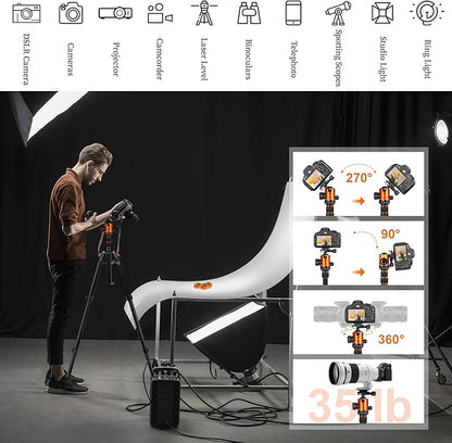 JOILCAN Tripod for Camera, 81" Aluminum Camera Tripod Stand, 83" DSLR Tripods & Monopods, Heavy Duty Travel Tripod for Binoculars Spotting Scope Telescope, Max Load 35lb