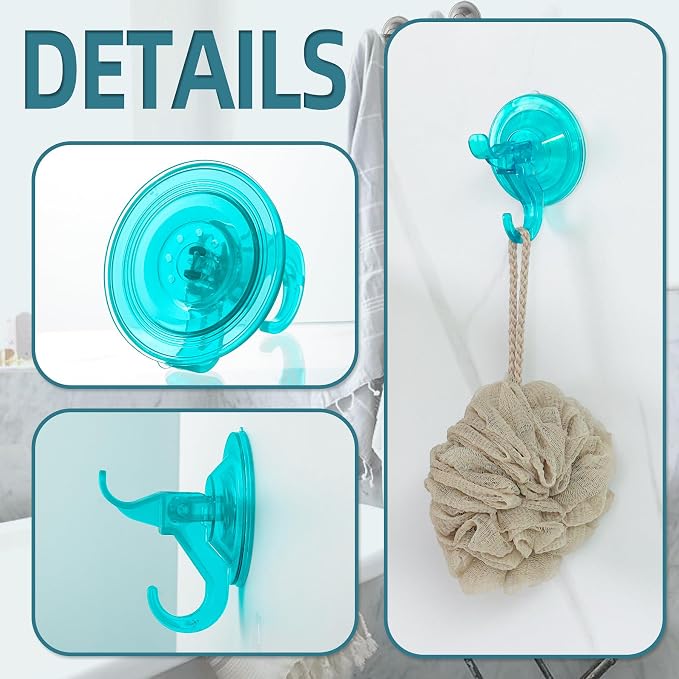Antimbee Suction Cup Hooks, 10 Pack Clear Shower Suction Hooks, Heavy Duty - Image 2