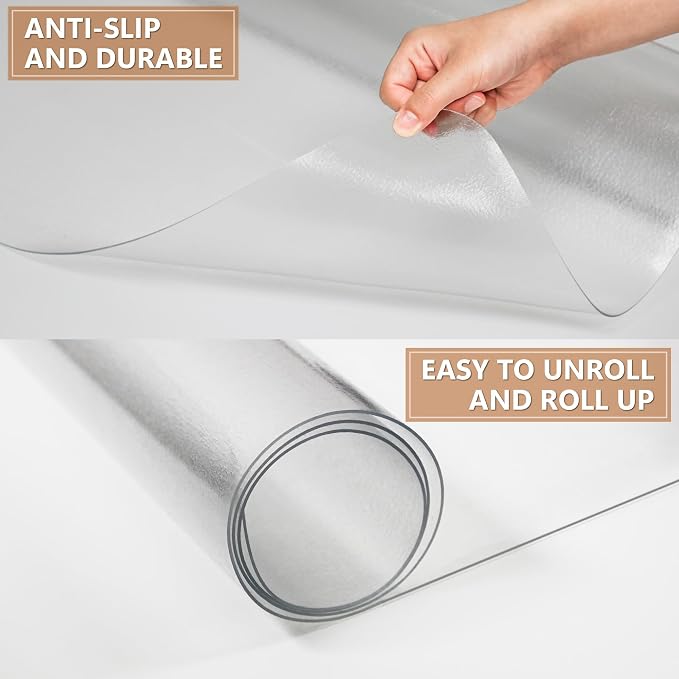 Office Chair Mat for Hardwood Floor- 35" x 35" Clear Desk Computer Chair Mat - Image 3