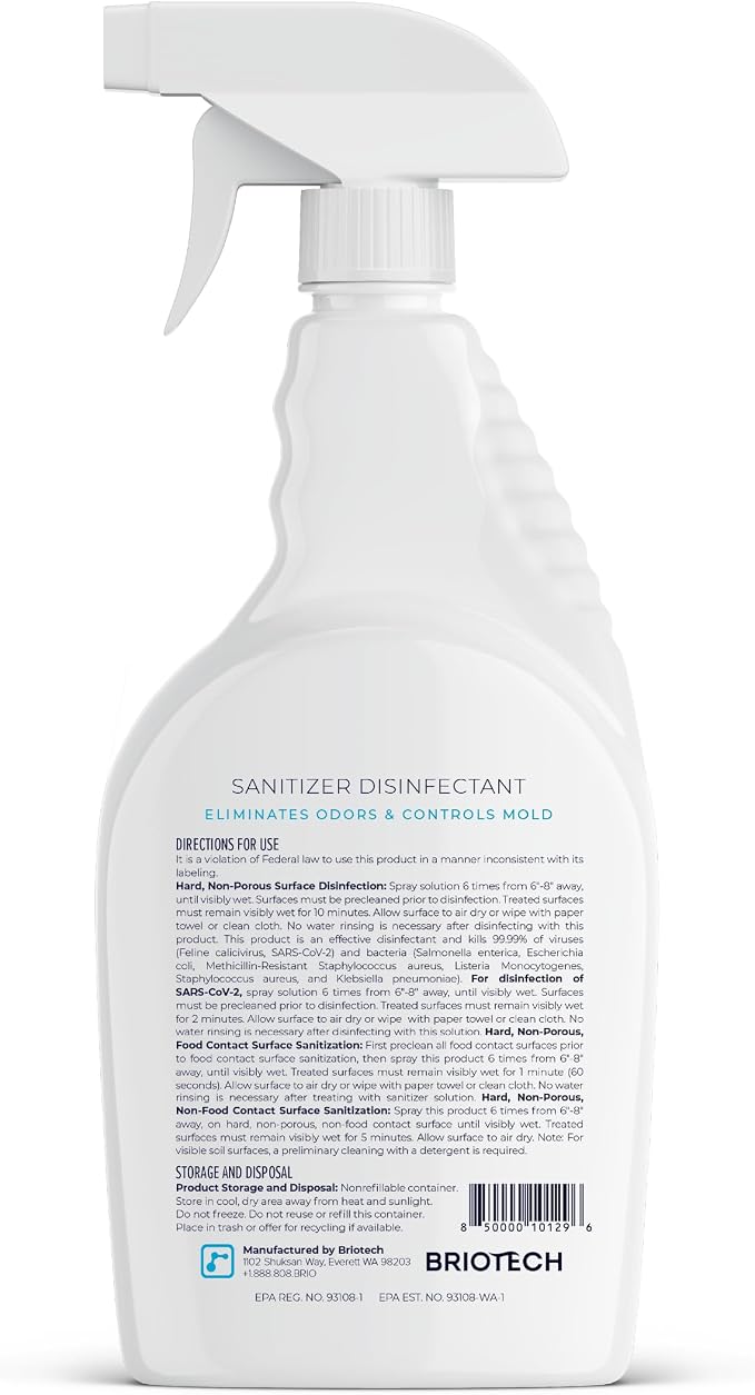 BRIOTECH Sanitizer Disinfectant Hypochlorous Spray, Kills 99.99% of Viruses & - Image 9